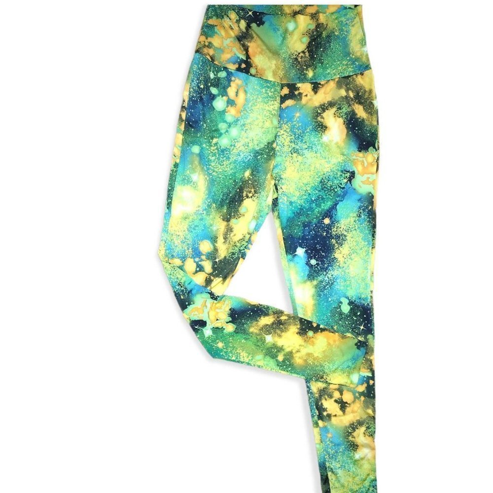 Leggings brand tie-dye art green universe hippie  ASSA